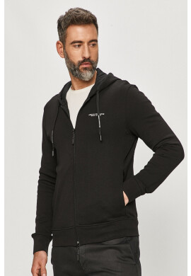 Armani Exchange Суичър мъжки в черно с принт - Pepit.bg