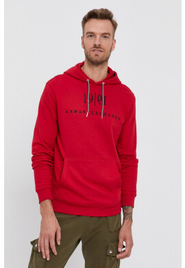 Armani Exchange Суичър мъжки в червено с апликация - Pepit.bg