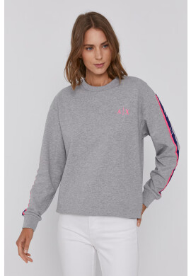 Armani Exchange Суичър в бяло с качулка с изчистен дизайн - Pepit.bg