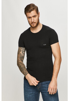 Armani Exchange Тениска (2 броя) в черно с изчистен дизайн - Pepit.bg