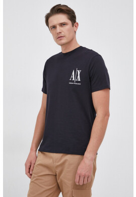Armani Exchange Тениска мъжка в бяло с принт - Pepit.bg