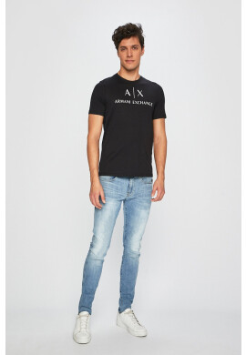 Armani Exchange Тениска в черно с принт - Pepit.bg
