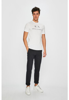 Armani Exchange Тениска в бяло с принт - Pepit.bg