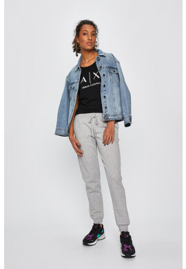 Armani Exchange Памучна тениска в черно - Pepit.bg