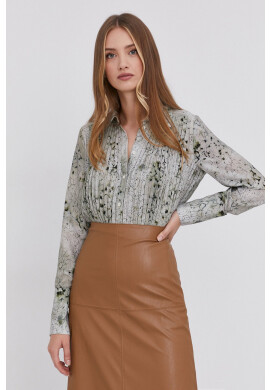 Beatrice B Риза дамска в зелено със стандартна кройка с класическа яка - Pepit.bg