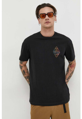 Billabong Памучна тениска в черно с принт - Pepit.bg