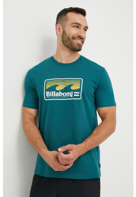 Billabong Памучна тениска в черно с принт - Pepit.bg