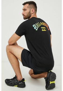 Billabong Памучна тениска в черно с принт - Pepit.bg