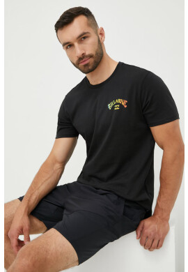 Billabong Памучна тениска в черно с принт - Pepit.bg