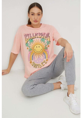 Billabong Памучна тениска X SMILEY в оранжево - Pepit.bg