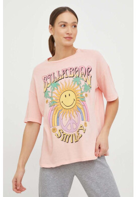 Billabong Памучна тениска X SMILEY в оранжево - Pepit.bg
