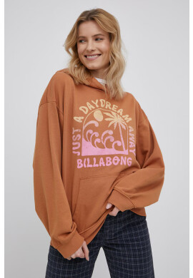 Billabong Суичър дамска в кафяво с принт - Pepit.bg