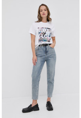 Bimba y Lola Памучна тениска в бяло - Pepit.bg