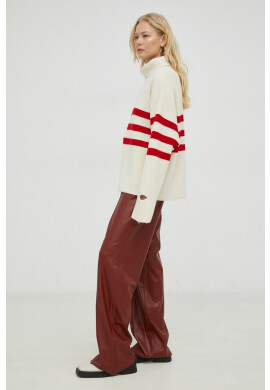Herskind Кашмирен пуловер Francisco в червено с поло - Pepit.bg