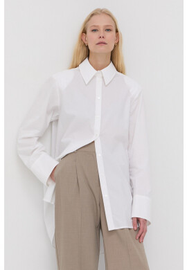 Herskind Памучна риза Mr Shirt дамска в бяло със свободна кройка с класическа яка - Pepit.bg