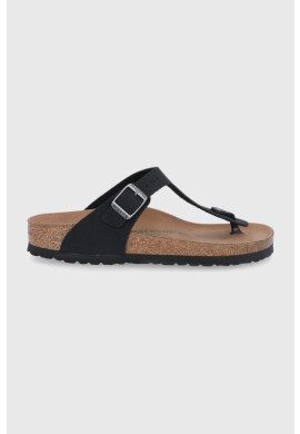 Birkenstock Джапанки Gizeh дамски в черно с равна подметка - Pepit.bg