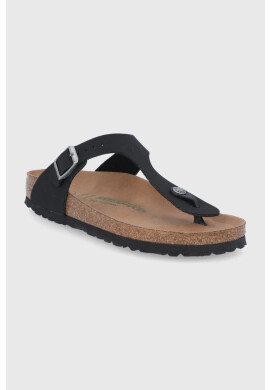 Birkenstock Джапанки Gizeh дамски в черно с равна подметка - Pepit.bg
