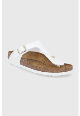 Birkenstock Джапанки Gizeh дамски в бяло с равна подметка - Pepit.bg