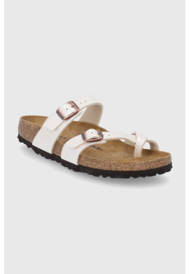 Birkenstock Джапанки Mayari дамски в кремаво с равна подметка - Pepit.bg
