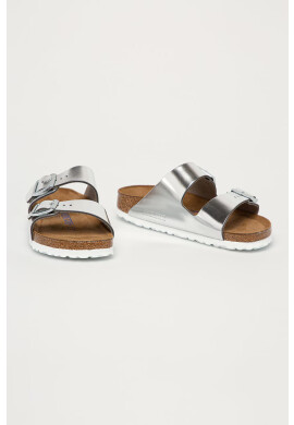 Birkenstock Кожени чехли Arizona SFB в сребристо 1005961 - Pepit.bg