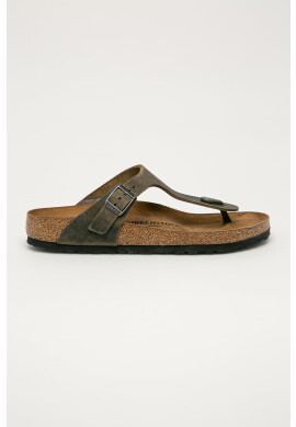 Birkenstock Кожени джапанки Gizeh в черно с равна подметка 1021469 - Pepit.bg