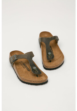Birkenstock Кожени джапанки Gizeh в черно с равна подметка 1021469 - Pepit.bg