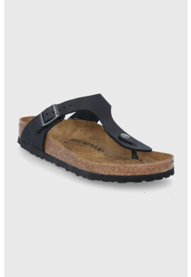 Birkenstock Кожени джапанки Gizeh в черно - Pepit.bg