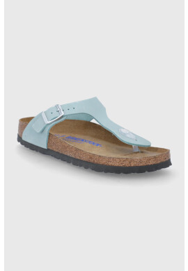 Birkenstock Кожени джапанки Gizeh дамски с равна подметка - Pepit.bg