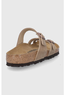 Birkenstock Кожени джапанки Mayari дамски в бежово с равна подметка - Pepit.bg