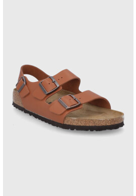 Birkenstock Кожени сандали Milano мъжки в кафяво - Pepit.bg