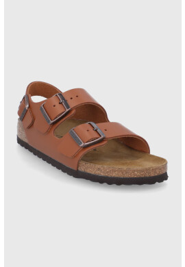 Birkenstock Кожени сандали Milano дамски в кафяво - Pepit.bg