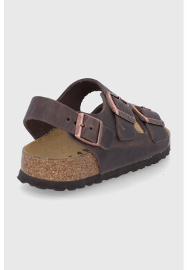 Birkenstock Кожени сандали Milano дамски в кафяво - Pepit.bg