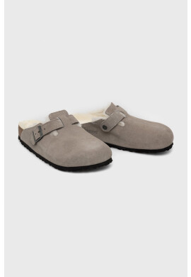 Birkenstock Велурени чехли Boston Shearling - Pepit.bg