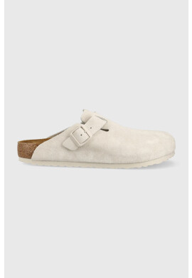 Birkenstock Велурени чехли Boston в розово 1025552 - Pepit.bg