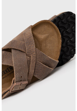 Birkenstock Велурени чехли Lugano мъжки в кафяво - Pepit.bg