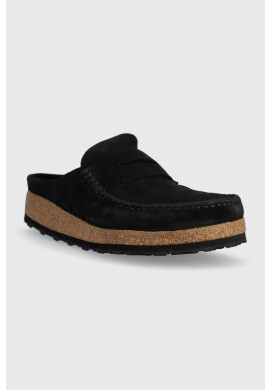 Birkenstock Велурени чехли NAPLES в черно 1024880 - Pepit.bg