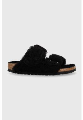 Birkenstock Вълнени пантофи Arizona BB Shearling в черно - Pepit.bg