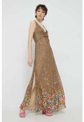 Blugirl Blumarine Копринена рокля дълъг модел със стандартна кройка - Pepit.bg