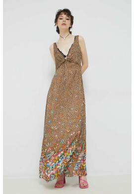 Blugirl Blumarine Копринена рокля дълъг модел със стандартна кройка - Pepit.bg