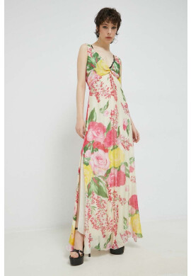 Blugirl Blumarine Копринена рокля дълъг модел със стандартна кройка - Pepit.bg
