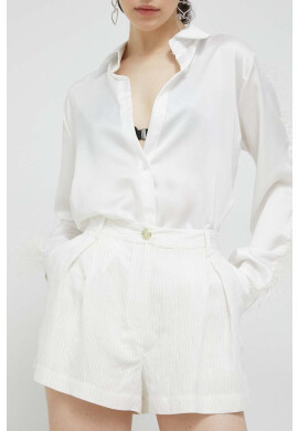 Blugirl Blumarine Къс панталон в бежово с десен с висока талия - Pepit.bg