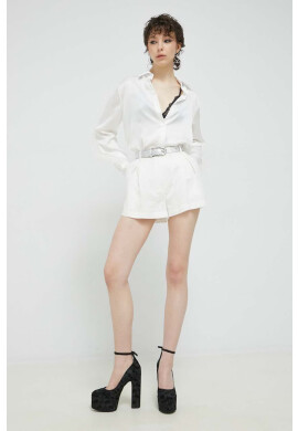Blugirl Blumarine Къс панталон в бежово с десен с висока талия - Pepit.bg