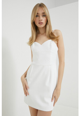Blugirl Blumarine Рокля в бяло къс модел с кройка по тялото - Pepit.bg