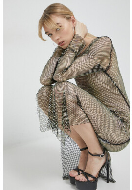 Blugirl Blumarine Рокля в черно дълъг модел със стандартна кройка - Pepit.bg