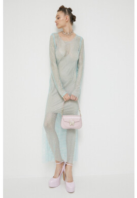 Blugirl Blumarine Рокля в синьо дълъг модел със стандартна кройка - Pepit.bg