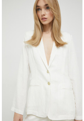 Blugirl Blumarine Сако в бежово с едно копче с десен - Pepit.bg