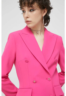 Blugirl Blumarine Сако в розово с двуредно закопчаване с изчистен дизайн - Pepit.bg