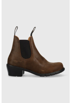 Blundstone Кожени боти челси 1673 в кафяво с висок ток - Pepit.bg