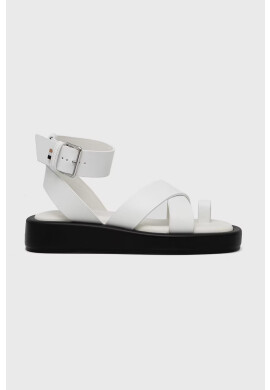 Boss Кожени сандали Scarlet Sandal-c в бяло с платформа - Pepit.bg