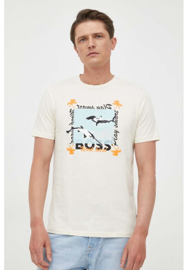 Boss Orange Памучна тениска BOSS в черно с принт - Pepit.bg
